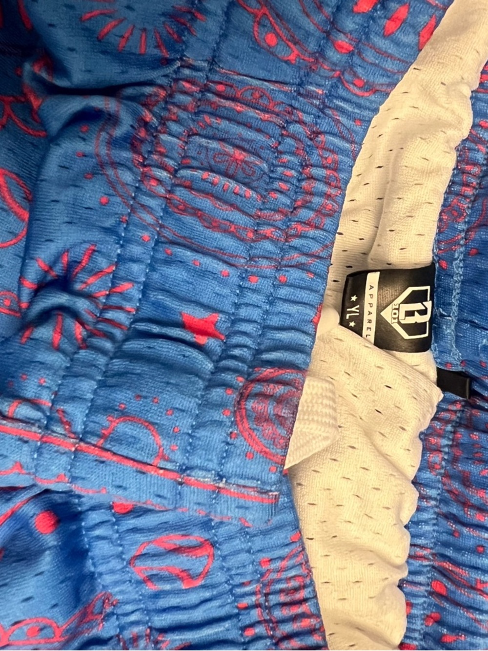 baseball.lifestyle.101 blue pink.boys paisley.shorts - Picture 3 of 3